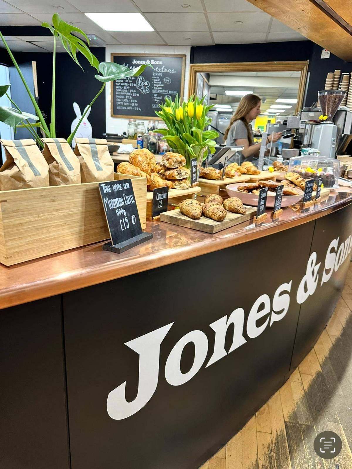 The Jones & Sons café counter at 3 Mills Studios